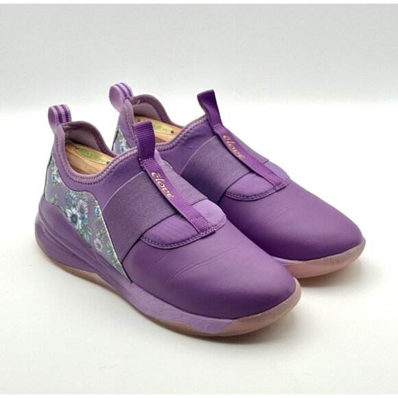 Clove Solo Women's Size 9 Slip-On Sneakers Shoes Deep Violet Floral Pre Owned - Picture 1 of 10